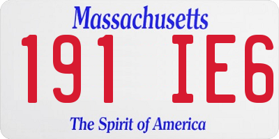 MA license plate 191IE6