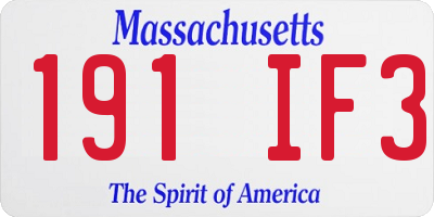 MA license plate 191IF3