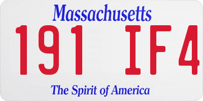 MA license plate 191IF4