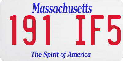 MA license plate 191IF5