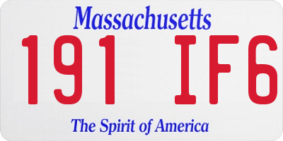 MA license plate 191IF6