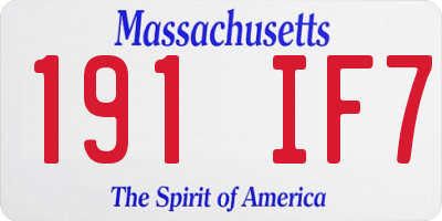 MA license plate 191IF7