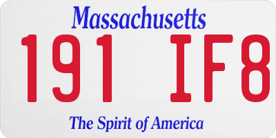 MA license plate 191IF8