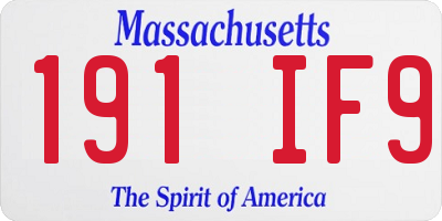 MA license plate 191IF9