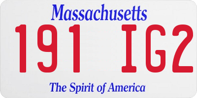 MA license plate 191IG2