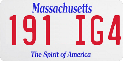 MA license plate 191IG4