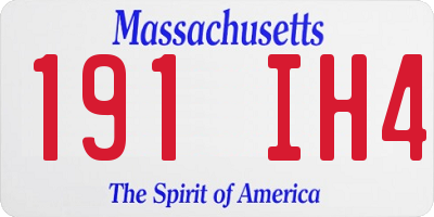 MA license plate 191IH4