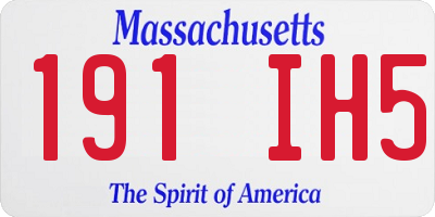MA license plate 191IH5