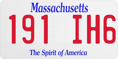 MA license plate 191IH6