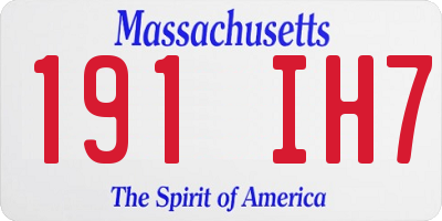 MA license plate 191IH7