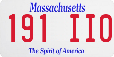 MA license plate 191II0