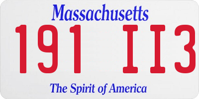 MA license plate 191II3