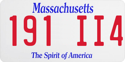 MA license plate 191II4