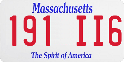 MA license plate 191II6