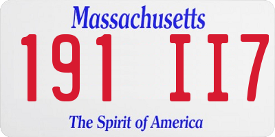MA license plate 191II7