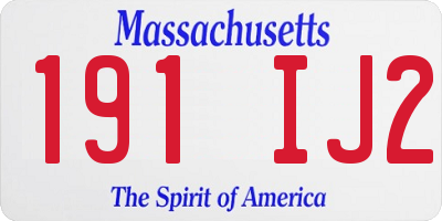 MA license plate 191IJ2
