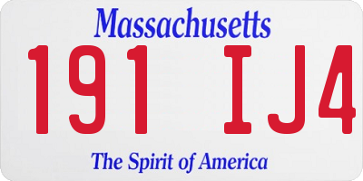 MA license plate 191IJ4