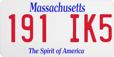 MA license plate 191IK5