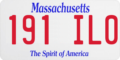 MA license plate 191IL0