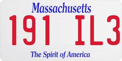 MA license plate 191IL3