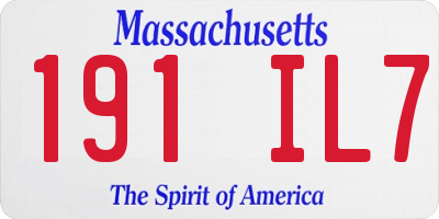 MA license plate 191IL7