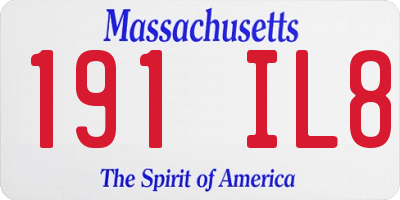 MA license plate 191IL8