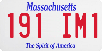 MA license plate 191IM1