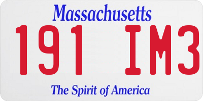 MA license plate 191IM3
