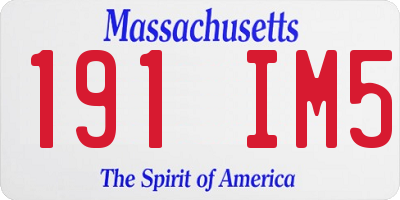 MA license plate 191IM5