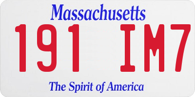 MA license plate 191IM7