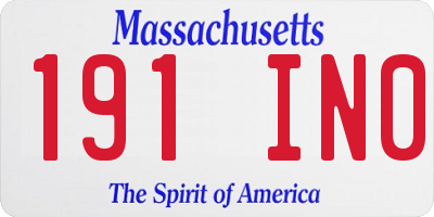 MA license plate 191IN0