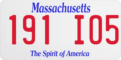 MA license plate 191IO5