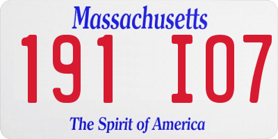 MA license plate 191IO7