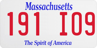 MA license plate 191IO9