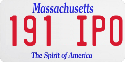 MA license plate 191IP0