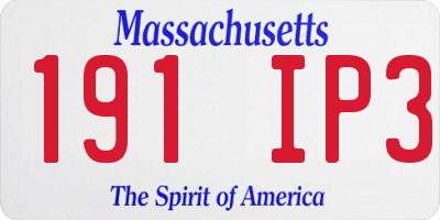 MA license plate 191IP3