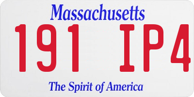 MA license plate 191IP4