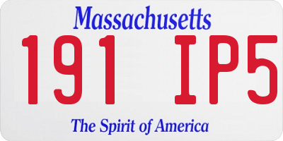 MA license plate 191IP5