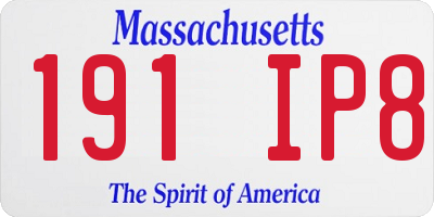 MA license plate 191IP8