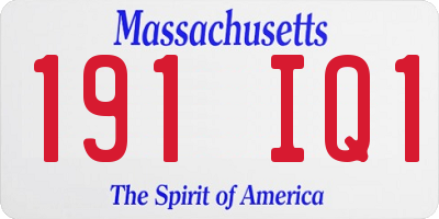 MA license plate 191IQ1