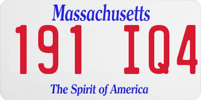 MA license plate 191IQ4