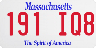MA license plate 191IQ8