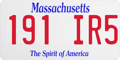 MA license plate 191IR5