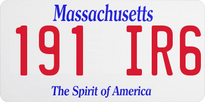 MA license plate 191IR6