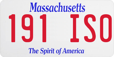 MA license plate 191IS0