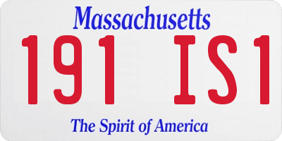 MA license plate 191IS1