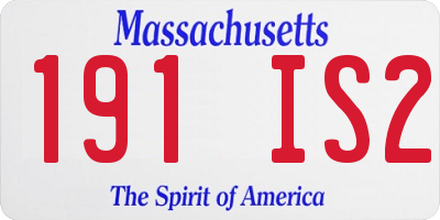 MA license plate 191IS2