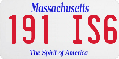 MA license plate 191IS6