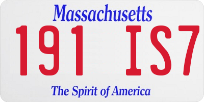MA license plate 191IS7