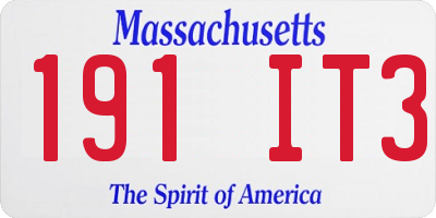 MA license plate 191IT3